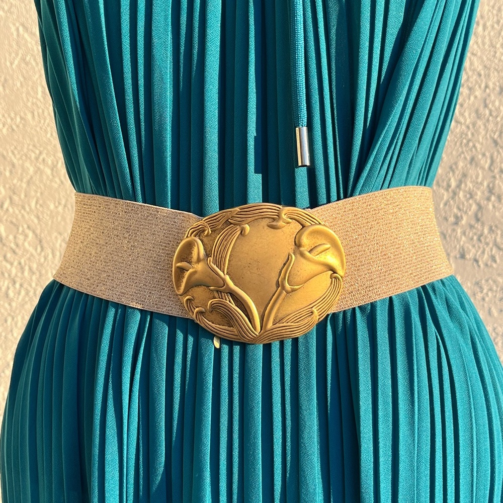Gold & Beige Shimmer Stretch Belt LMJ